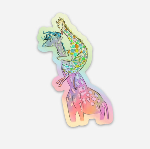 Holographic Giraffe Sticker