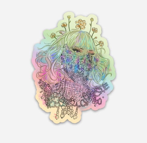 Stay Safe Holographic Sticker